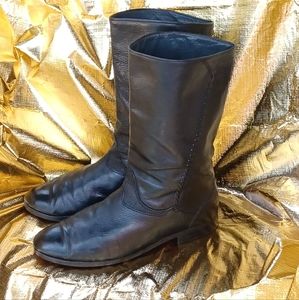 BALLY VINTAGE MEN'S BLACK LEATHER BOOTS MADE IN ITALY 10.5 EXCELLENT CONDITION